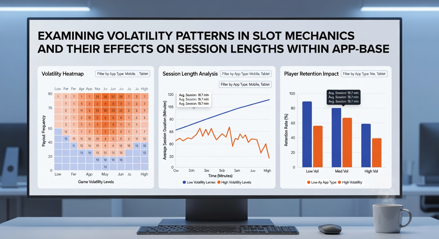 Mobile app interface screenshot illustrating volatility indicators and session timer overlays during active slot gameplay