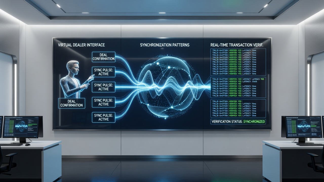 Multi-device table gaming setup showing synchronized verification across tablet, smartphone and desktop interfaces during live dealer play