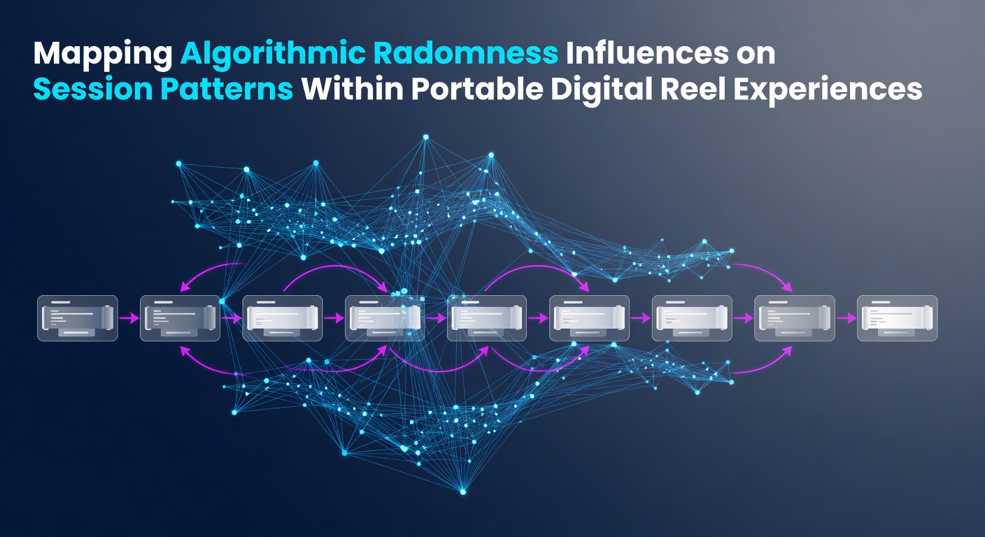 Visualization of algorithmic randomness mapping in mobile digital reel sessions showing pattern flows and data points