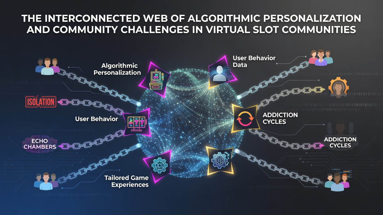 Virtual slot community dashboard displaying personalized game recommendations and player interaction feeds