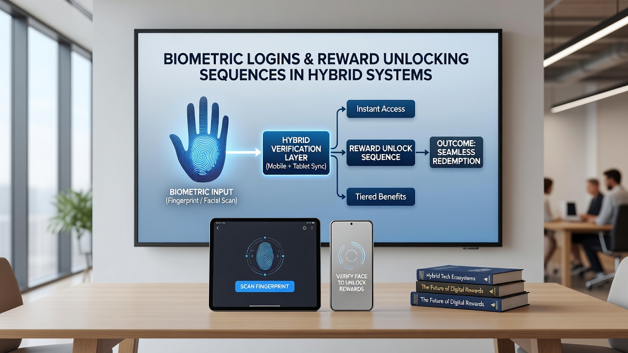 Mobile screen displaying seamless transition between table game and slot rewards after biometric verification